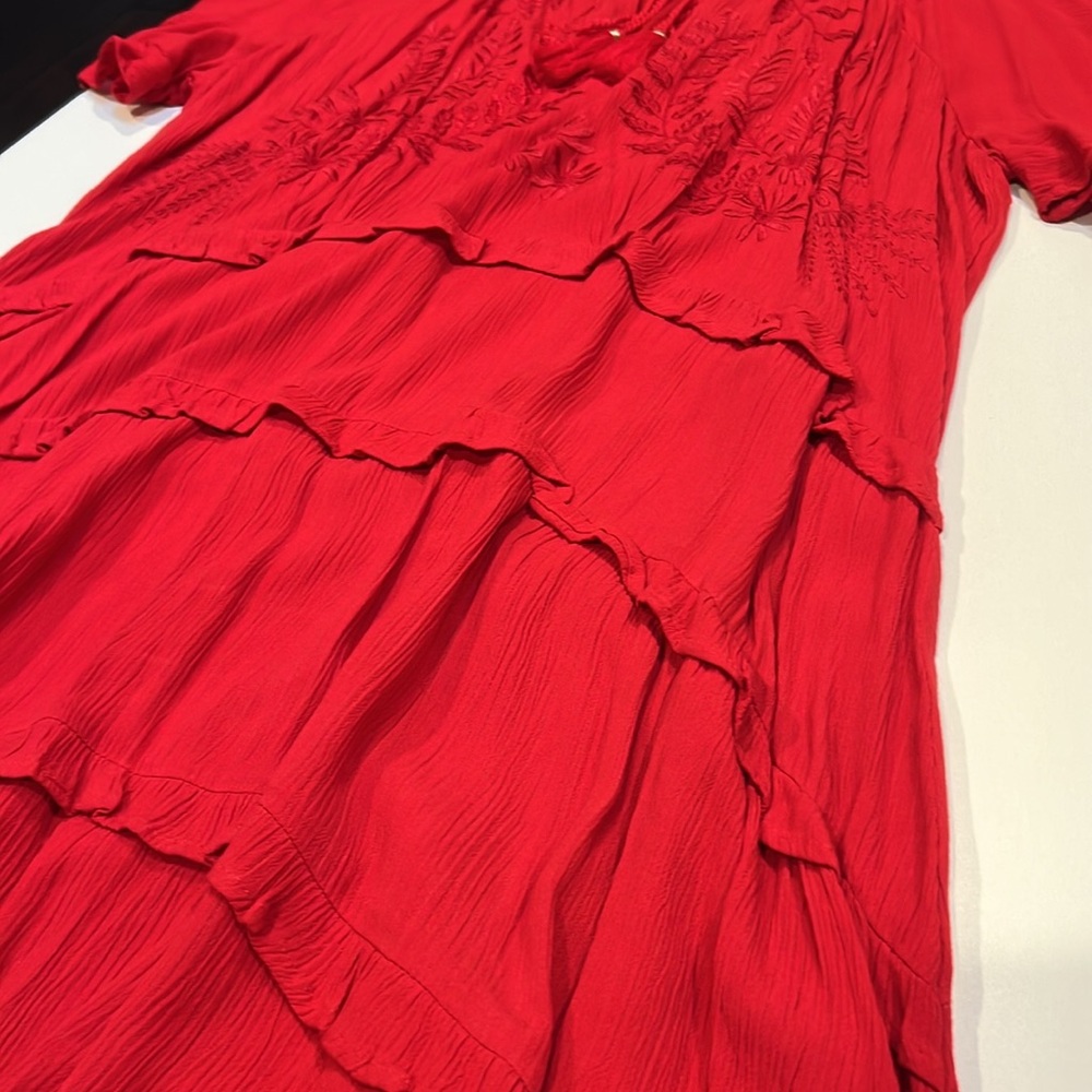 NWOT Dress - Red Embroidered and Gorgeous for a Night Out!